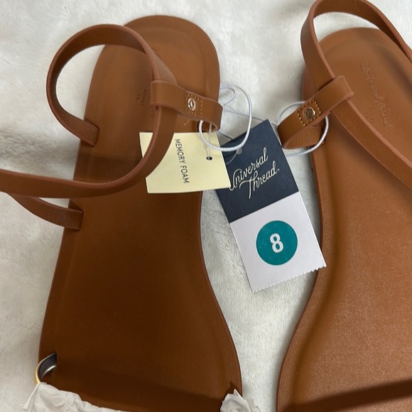 Universal Thread Brown and Gold Sandals Minimalist Design - Picture 2 of 7